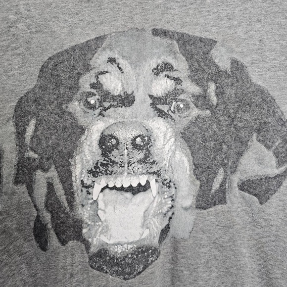 Givenchy Grey Knit Rottweiler Print Cuban Crew Neck S Men's Unisex Sweatshirt - Picture 4 of 8